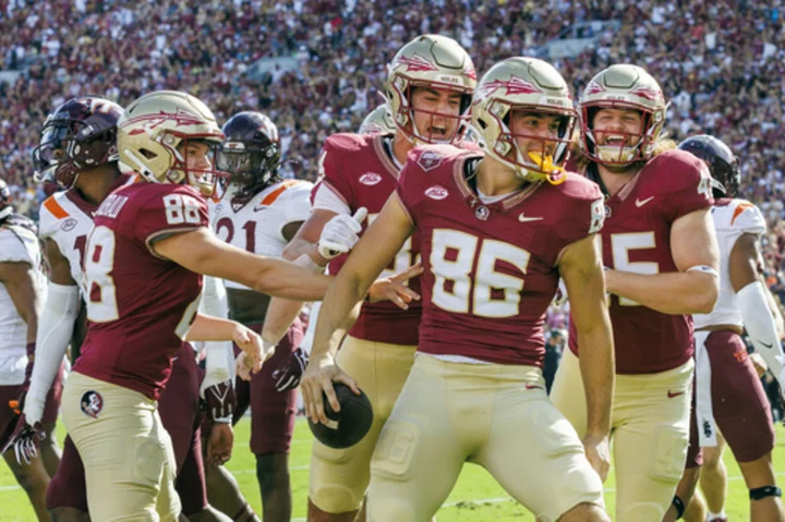 Trey Benson runs for 200 yards, 2 TDs to help No. 5 Florida State beat Virginia Tech 39-17