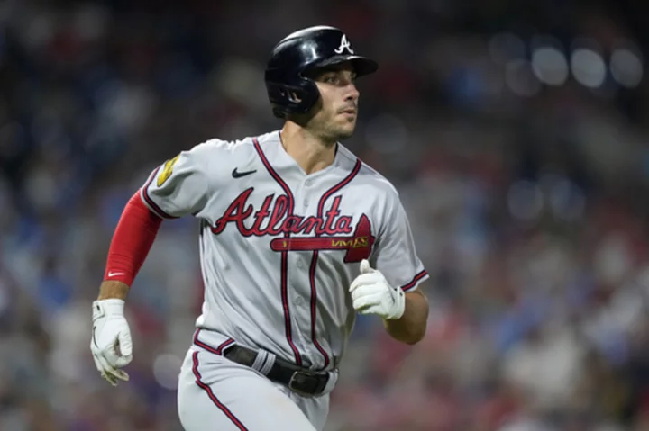 Olson ties team homer mark, Braves beat Phillies 7-6 in 10 innings to move to brink of NL East title