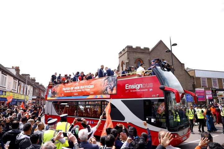 Fans celebrate Luton’s fairytale promotion to Premier League at civic parade