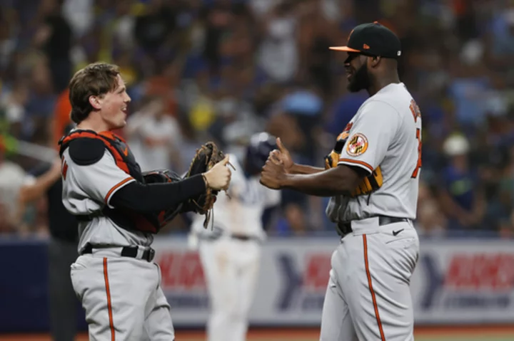 Orioles take solo lead of AL East with 4-3 win over Rays