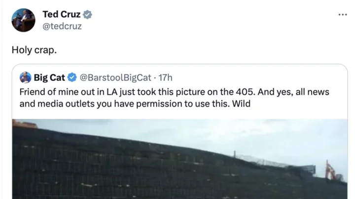 Ted Cruz Falls For Barstool Big Cat's Obviously Fake LA Shark Flood Tweet