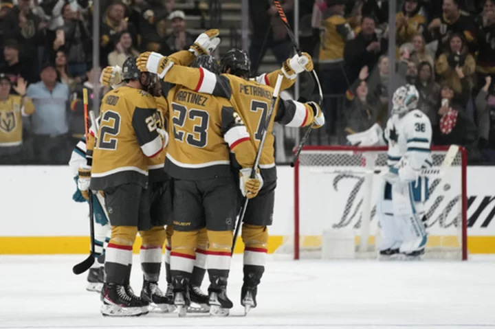Martinez scores twice as Golden Knights beat Sharks 5-0 to end short skid