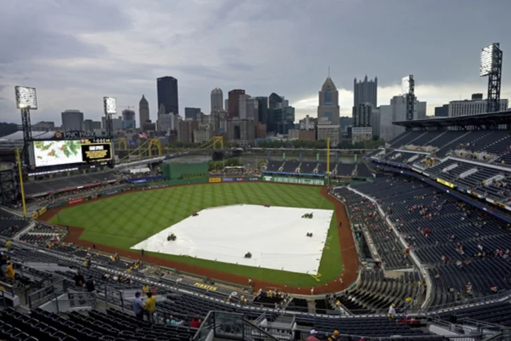 Reds-Pirates rained out. The game will be made up as part of a split doubleheader Sunday