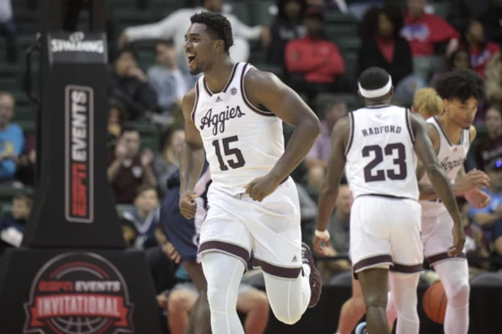 Coleman has 24 points as No. 12 Texas A&M beats Penn State 89-77 in ESPN Events Invitational