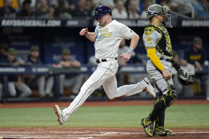 Francisco Mejía has sac fly in 8th, major league-leading Rays beat Brewers 1-0