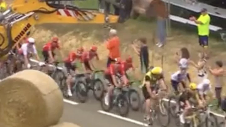 Tour de France Fan Strapped to Excavator Dominates Stage 4