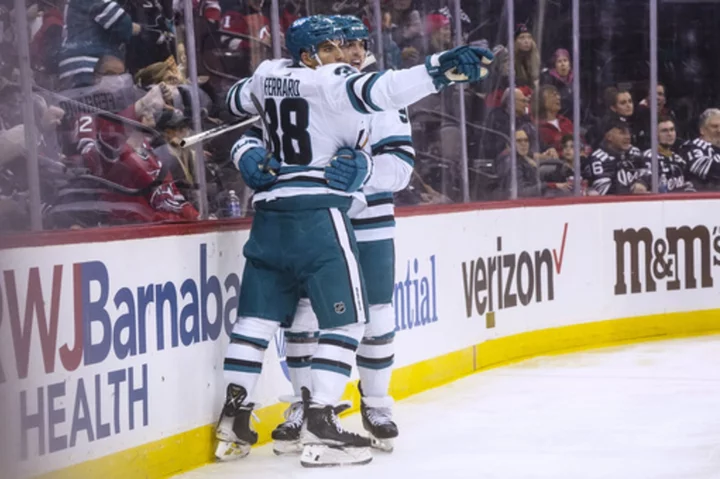 MacDonald and Duclair score twice as Sharks beat Devils 6-3 for 1st road win