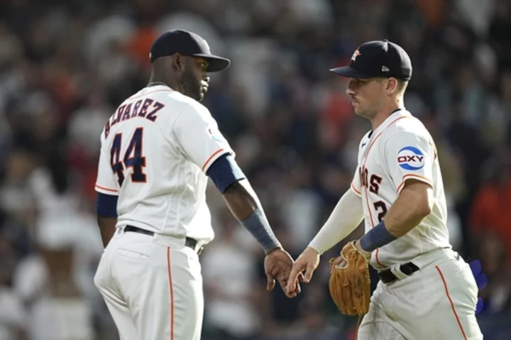 Injured Astros All-Star slugger Alvarez takes a step forward while Brantley is not ready to hit