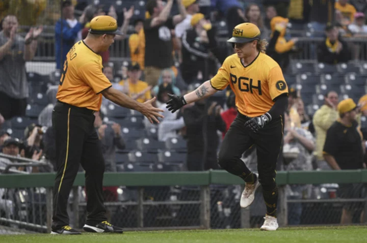 Rookie Gonzales homers and triples in his home debut as the Pirates beat the Padres 9-4