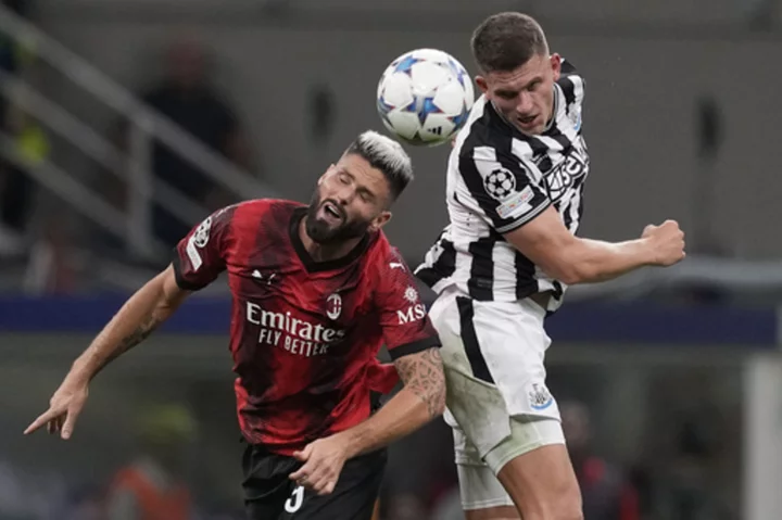 Newcastle marks return to Europe's elite with 0-0 draw at dominant Milan in Champions League opener