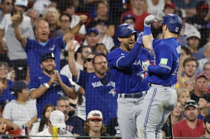 Schneider homers in first MLB at-bat to help Blue Jays beat Red Sox 7-3