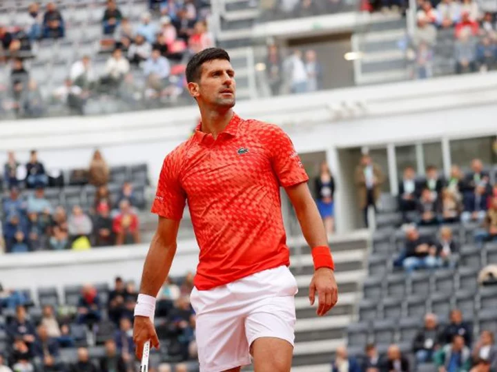 Novak Djokovic wasn't happy after Cameron Norrie hit the back of Serbian's leg with a smash in feisty Italian Open match
