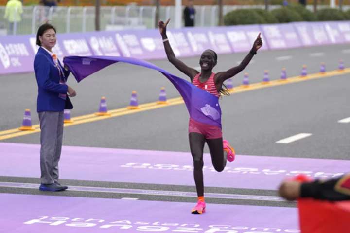 Bahrain wins 10th Asian Games gold as runner Eunice Chumba places 1st in women's marathon