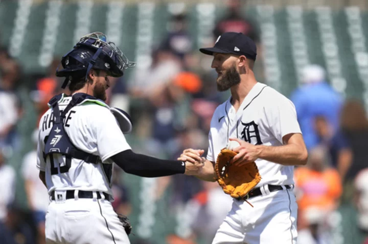 Báez's 2-run single in 1st starts Tigers to 9-0 rout of A's. 10th time Oakland shut out