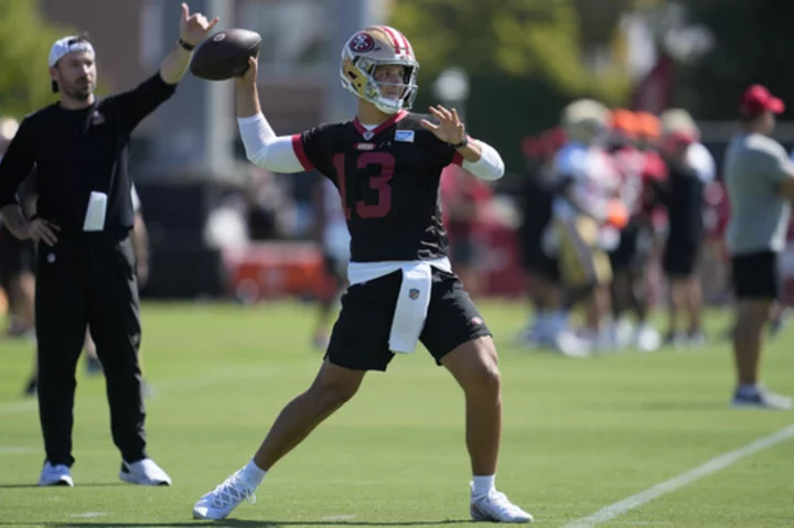 49ers QB Brock Purdy returns to practice for the first time since elbow surgery