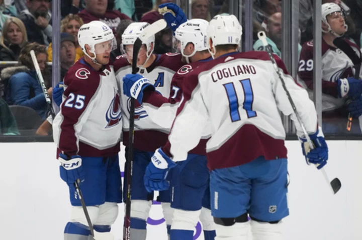 Avalanche use big 2nd period, rally for 4-1 win over winless Kraken