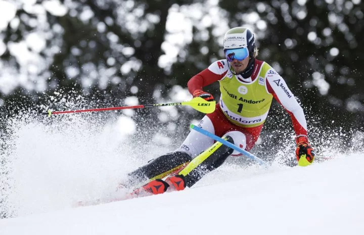 Alpine skiing-Feller leads Austrian podium sweep in World Cup slalom