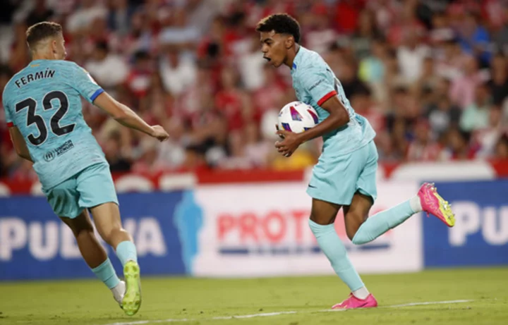 Barcelona teenager Yamal becomes youngest scorer in Spanish league in 2-2 draw at Granada