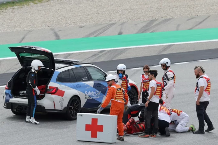 Aleix Espargaro wins Catalunya MotoGP after world champion Bagnaia crashes