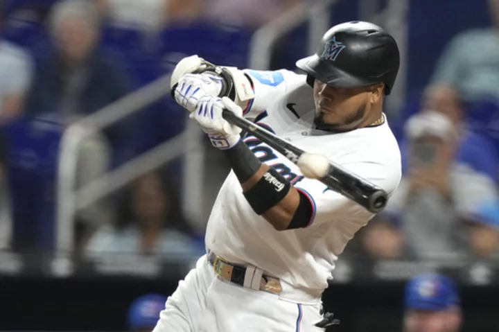 Arraez gets 5 hits for the 3rd time this month as the Marlins rout the Blue Jays 11-0