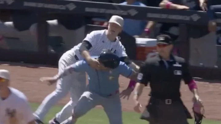 Did Yankees Pitcher Clarke Schmidt Run Over the Rays' Third Base Coach on Purpose?
