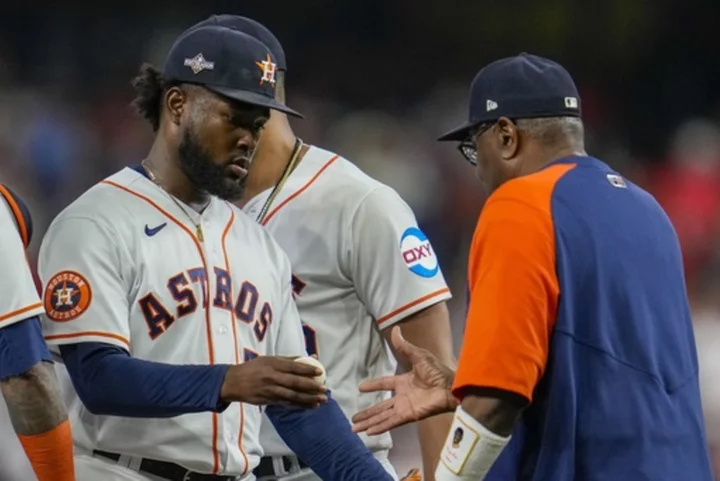 Astros starter Cristian Javier exits Game 7 of ALCS down 3-0 after getting only 1 out vs Rangers