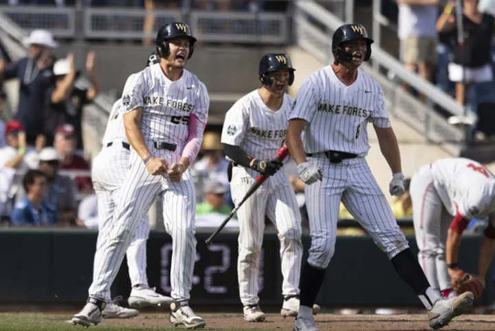 Wake Forest offense arrives in time to produce a 3-2 win over Stanford in the College World Series