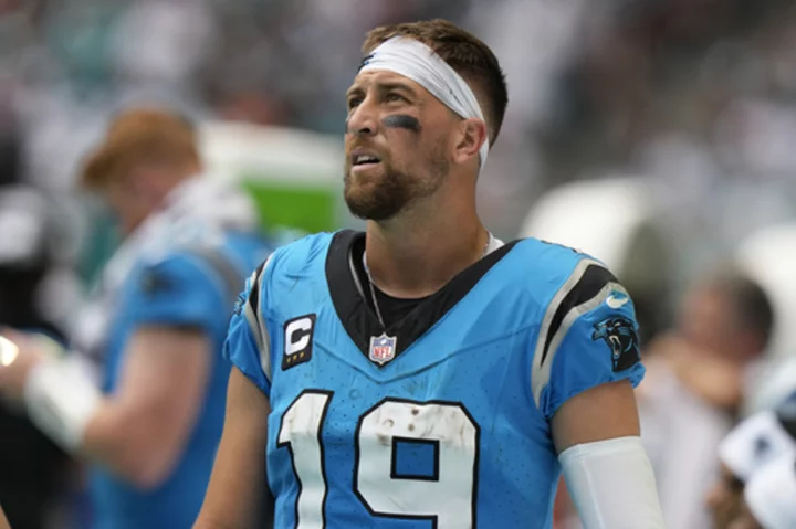Wide receiver Adam Thielen thriving in Carolina, on pace for career season at age 33