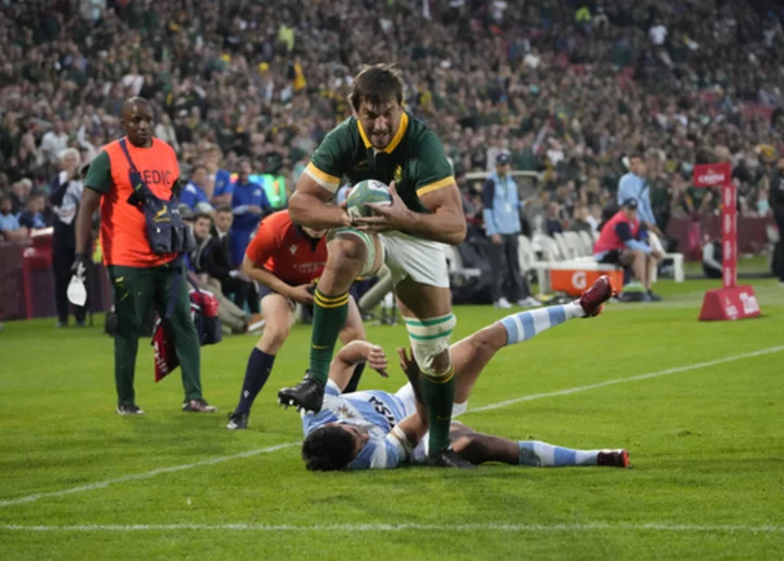 South Africa clings on 22-21 against Argentina to end the Rugby Championship