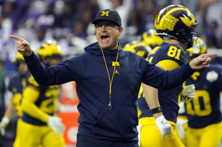 Harbaugh informs team he will serve 3-game suspension for NCAA violations, AP sources say.