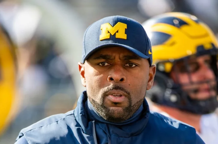 Michigan OC Sherrone Moore sends love to Jim Harbaugh through tears after beating Penn State