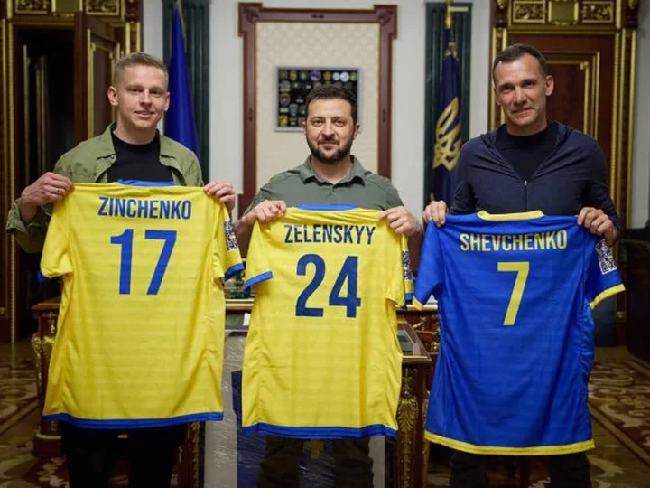 Ukrainian soccer star Oleksandr Zinchenko confronted by realities of war in first visit home since invasion