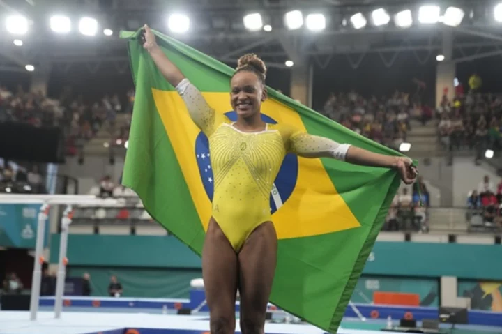Simone Biles' rival and friend Andrade of Brazil wins gold in vault at Pan American Games