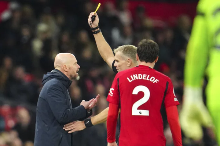 Man United manager Ten Hag gets 1-game ban after booking against Luton