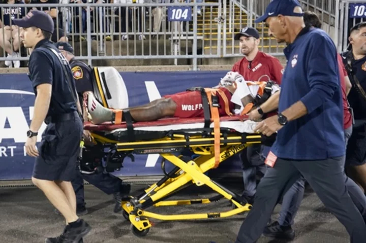 NC State's Ashford won't play against No. 13 Notre Dame after leaving opener on stretcher