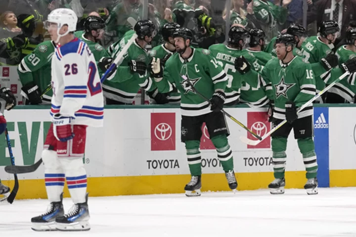 Stars rally for 6-3 win that snaps Rangers' 11-game point streak