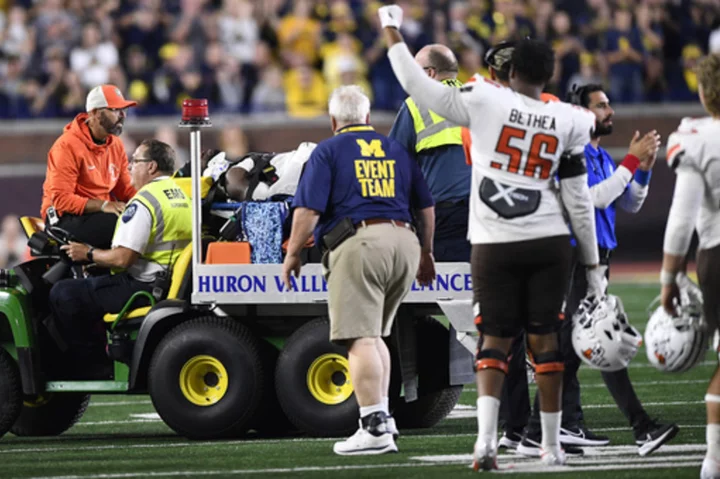 Bowling Green's Demetrius Hardamon in stable condition after hit against No. 2 Michigan