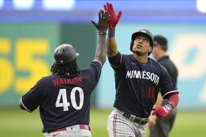 Royce Lewis hits a grand slam, drives in 6 as the AL Central-leading Twins crush Cleveland 20-6