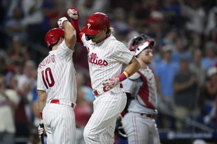 Stott, Realmuto, Rojas homer for NL wild card-leading Phillies in 13-2 win over Twins