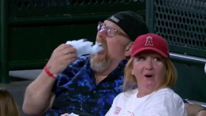Angels Fan Has Perfected the Art of Eating Cotton Candy