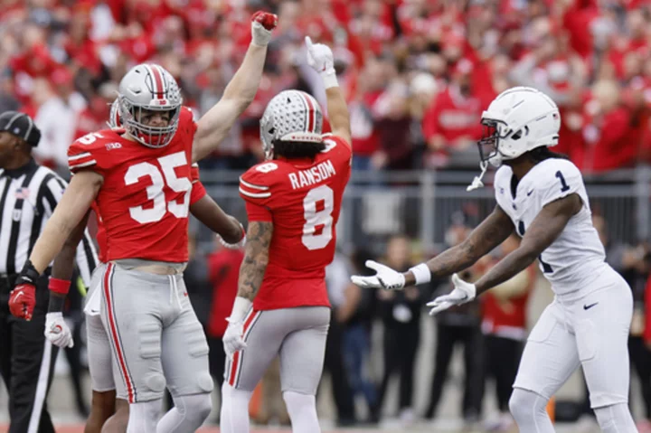 No. 3 Ohio State beats No. 7 Penn State 20-12 in pivotal Big Ten match--up
