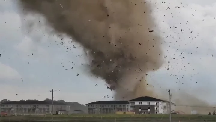 Terrifying Video of Tornado Hitting Houses in Greenwood Indiana