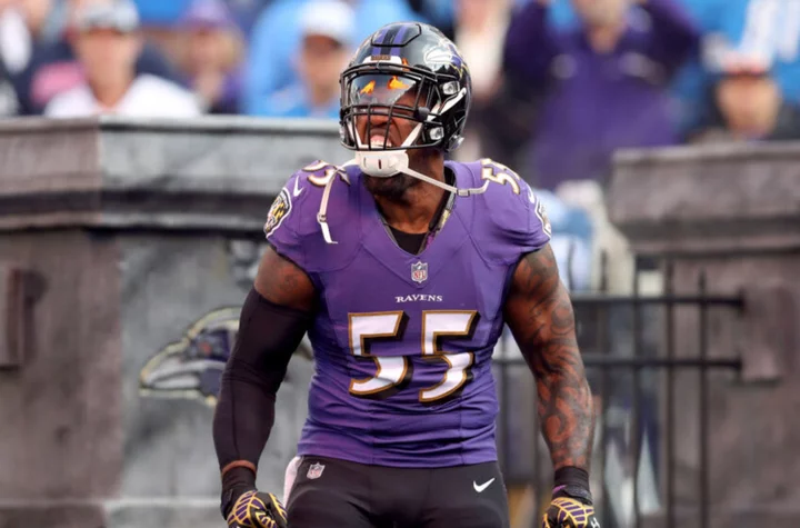 Terrell Suggs defense still active for Ravens, this time against No. 55