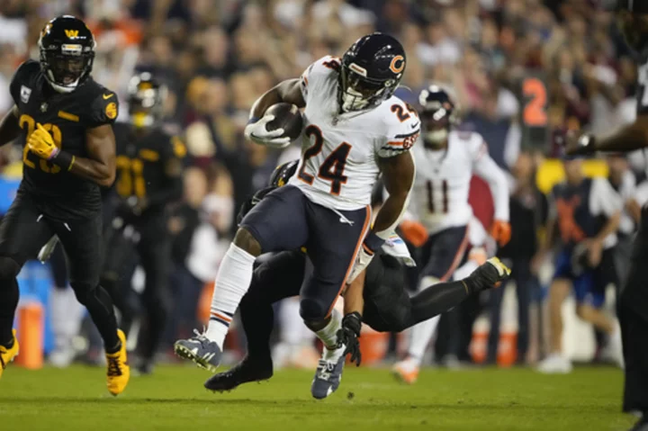 The Chicago Bears have placed leading rusher Khalil Herbert on injured reserve