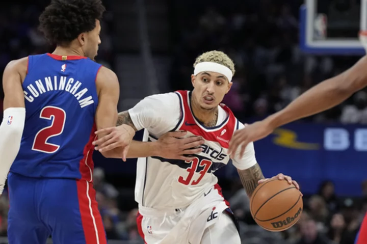 Kuzma has 32 points and 12 rebounds as Wizards end 9-game losing streak with rout of Pistons