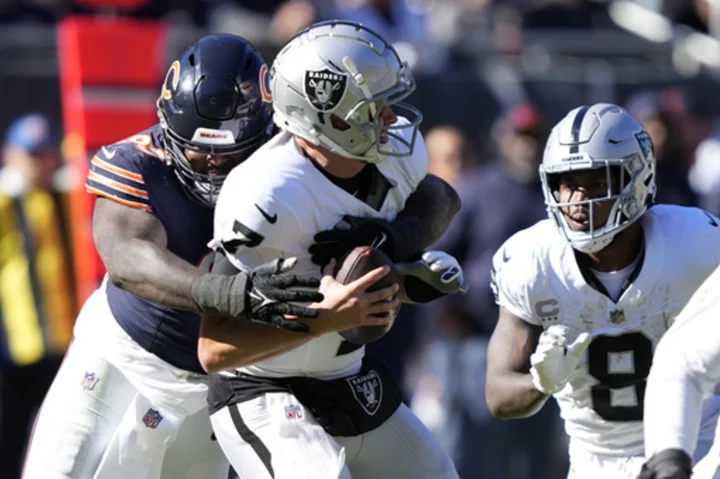 Adams and Jacobs are still looking for their usual level of production as Raiders lose to Bears