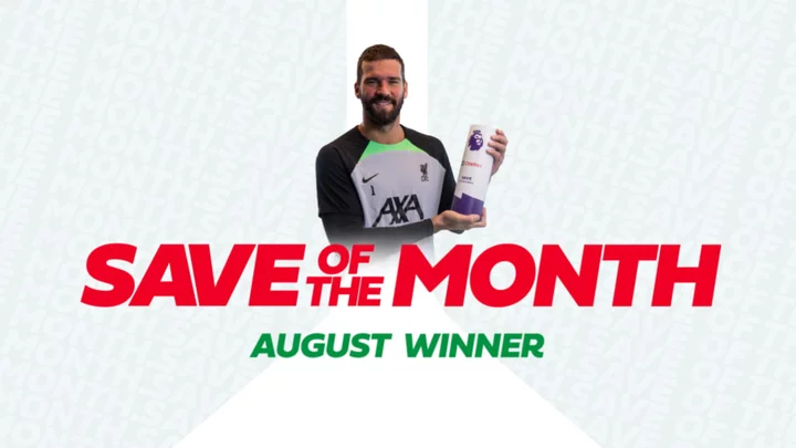 Alisson Becker wins August 2023 Castrol Save of the Month award
