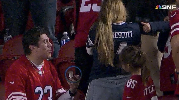 Cris Collinsworth and Mike Tirico Break Down 49ers Fan Proposing to Cowboys Fan on Sunday Night Football