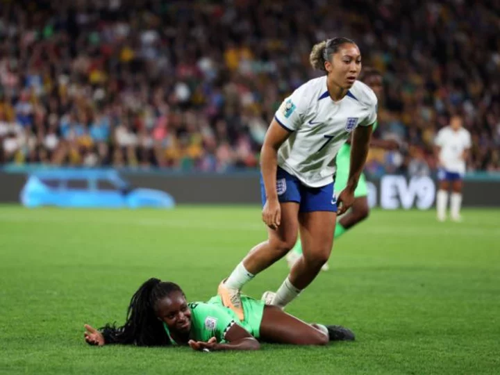 England's Lauren James apologizes for red card after stepping on Nigeria's Michelle Alozie
