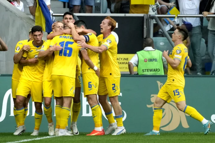 Zinchenko scores as Ukraine holds England to 1-1 draw in European Championship qualifying